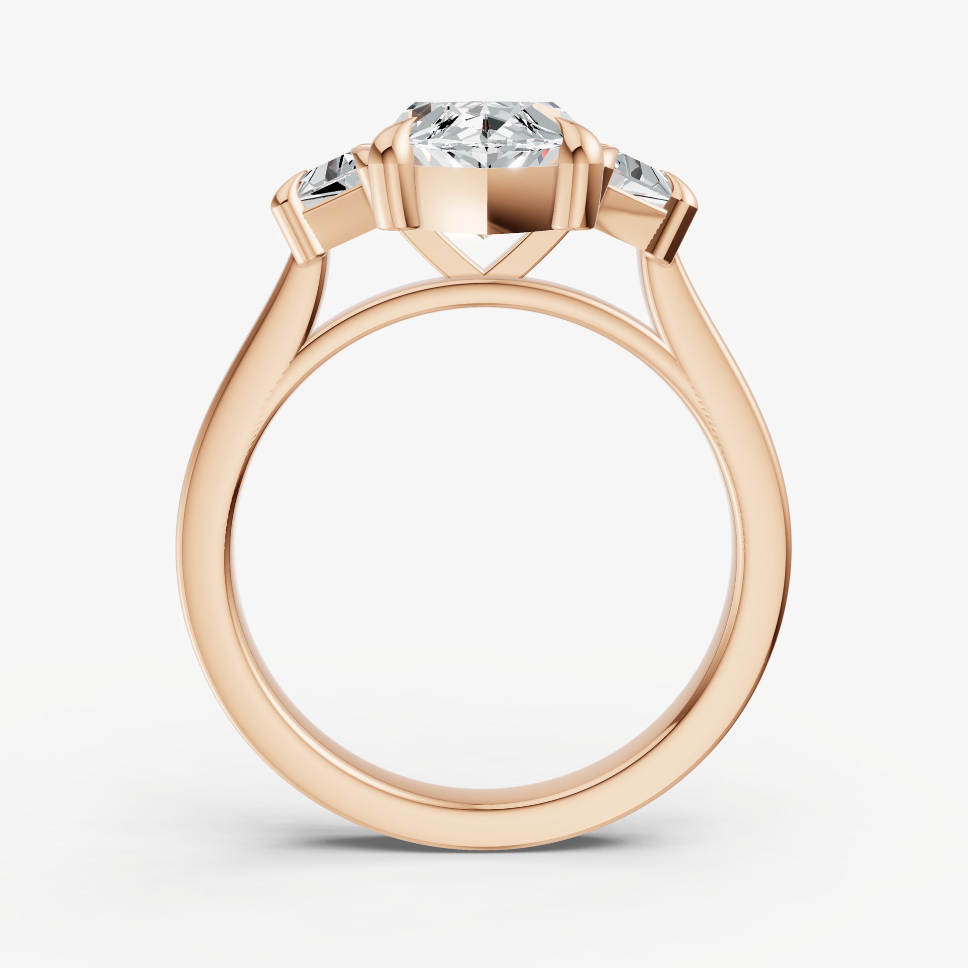 Marquise Trilogy Engagement Ring Set with Trapezoid Side Diamonds