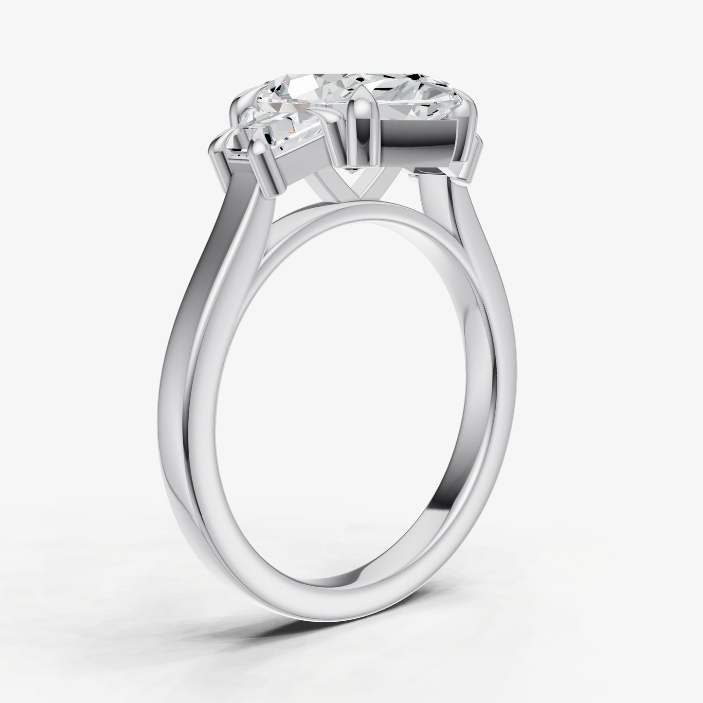 Marquise Trilogy Engagement Ring Set with Trapezoid Side Diamonds