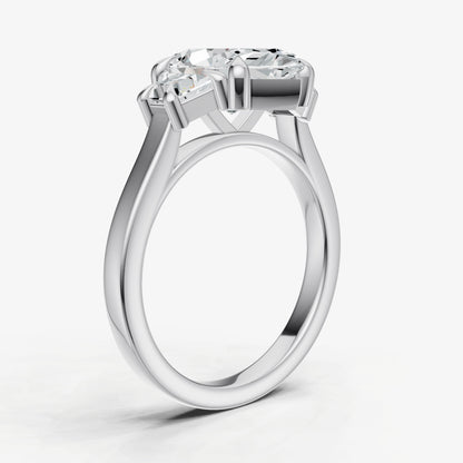 Marquise Trilogy Engagement Ring Set with Trapezoid Side Diamonds