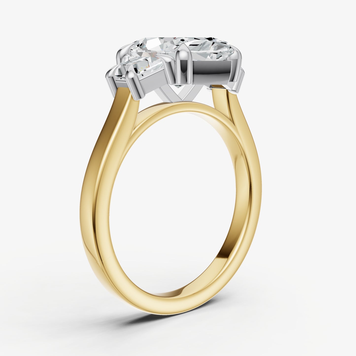 Marquise Trilogy Engagement Ring Set with Trapezoid Side Diamonds