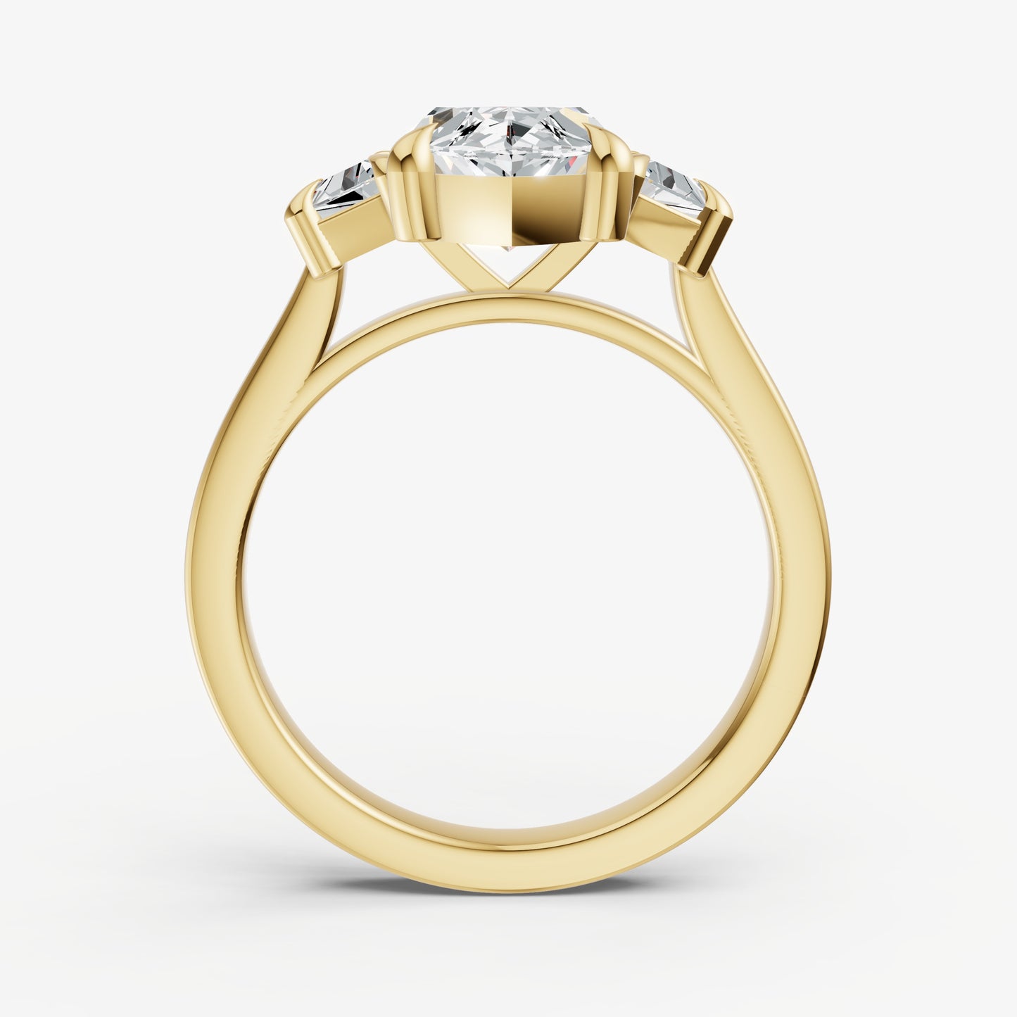 Marquise Trilogy Engagement Ring Set with Trapezoid Side Diamonds