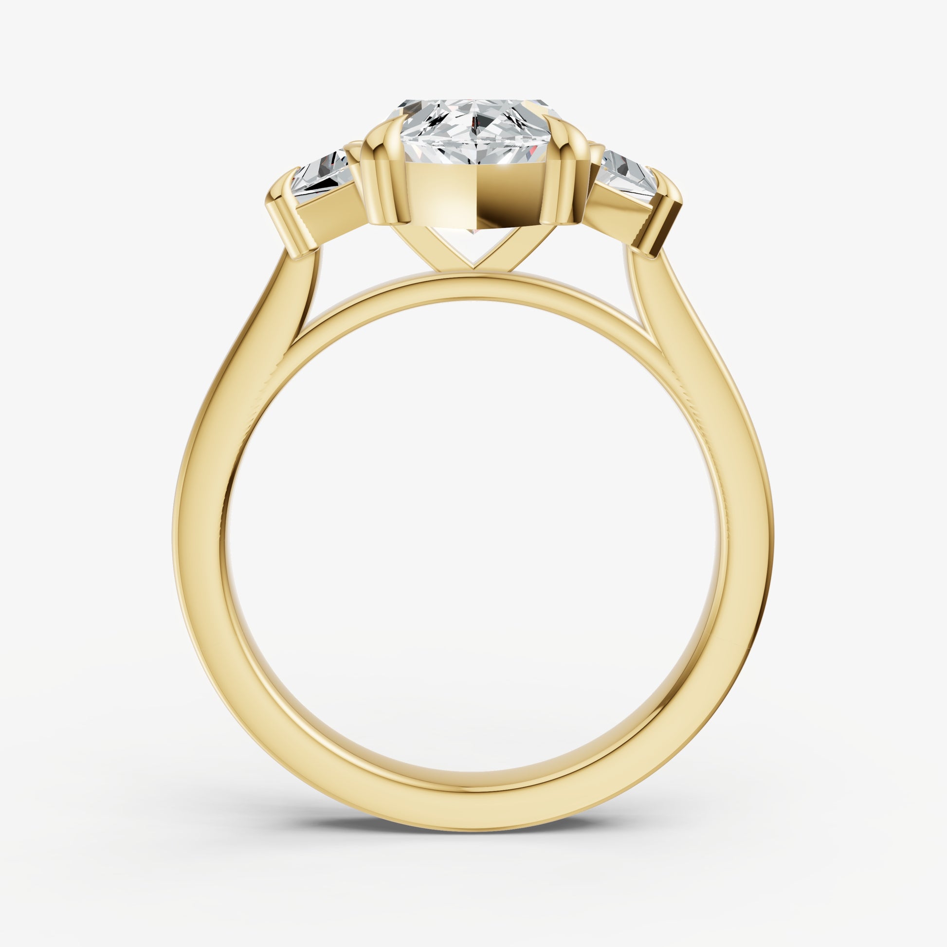 Marquise Trilogy Engagement Ring Set with Trapezoid Side Diamonds