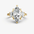 Marquise Trilogy Engagement Ring Set with Trapezoid Side Diamonds