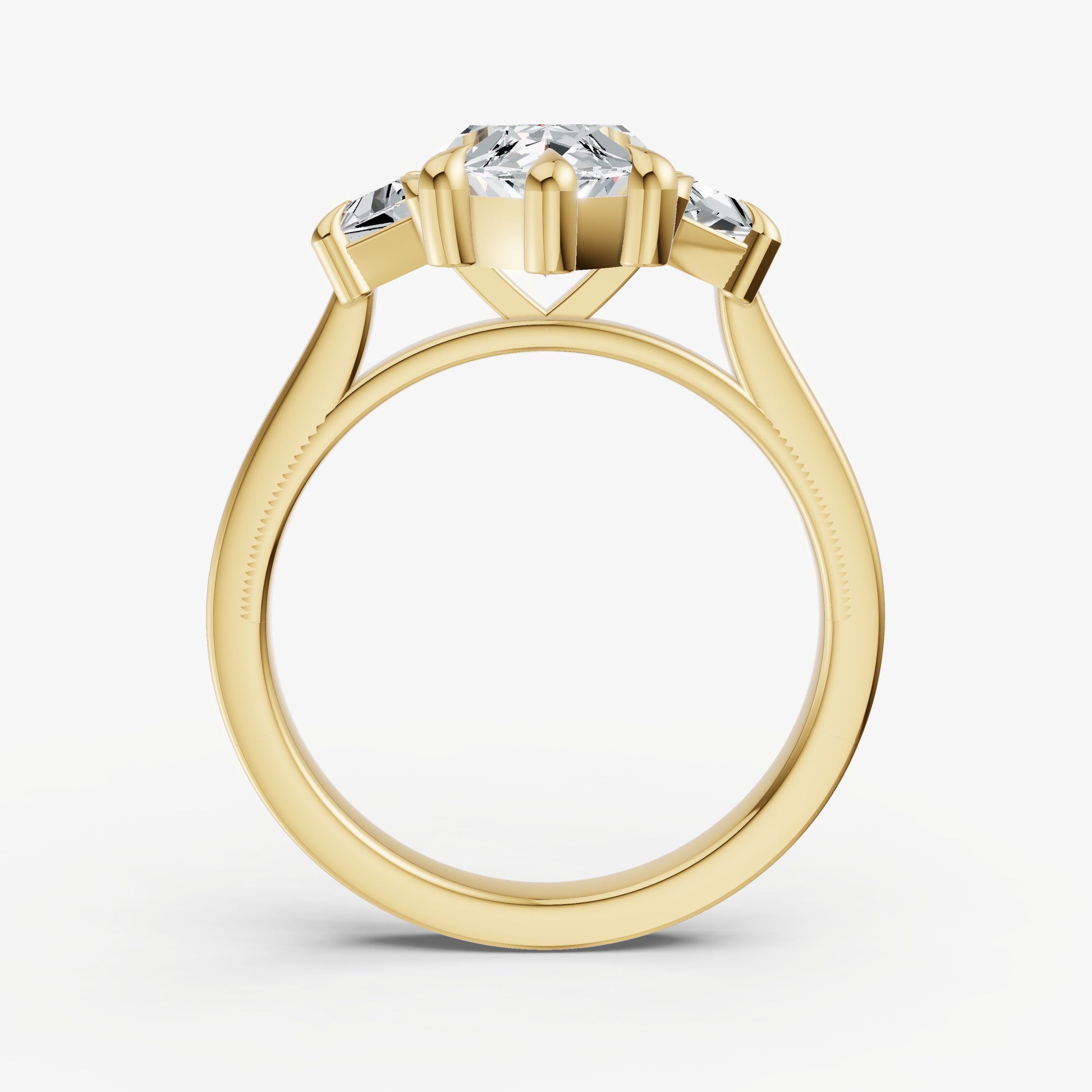 Marquise Trilogy Engagement Ring Set with Trapezoid Side Diamonds
