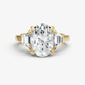 Oval Trilogy Engagement Ring Set with Trapezoid Side Diamonds