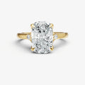 Elongated Cushion Vintage Ring with Pear Side Diamonds