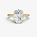 Oval Vintage Ring with Pear Side Diamonds