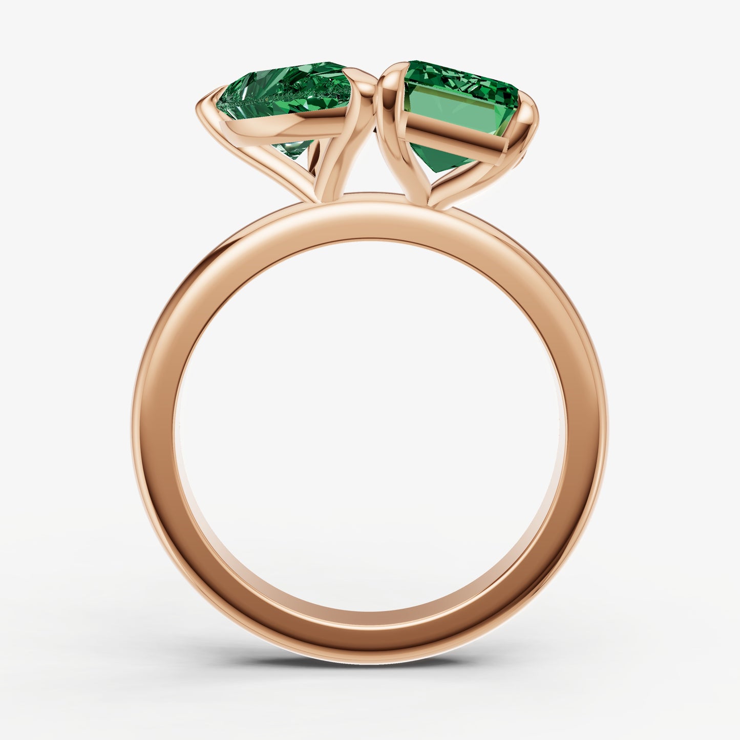 Emerald Toi et Moi Gemstone Engagement Ring