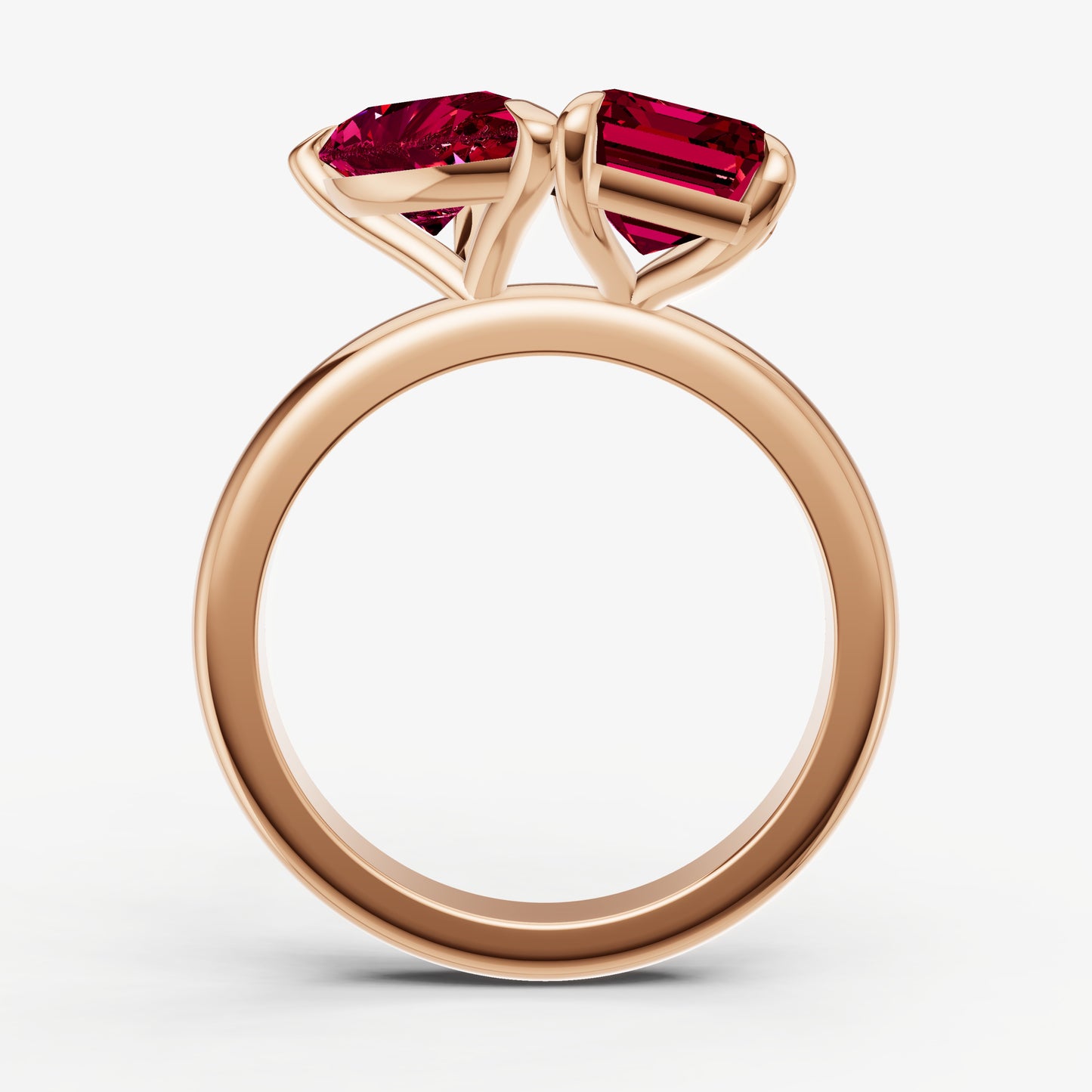 Ruby Toi et Moi Gemstone Engagement Ring