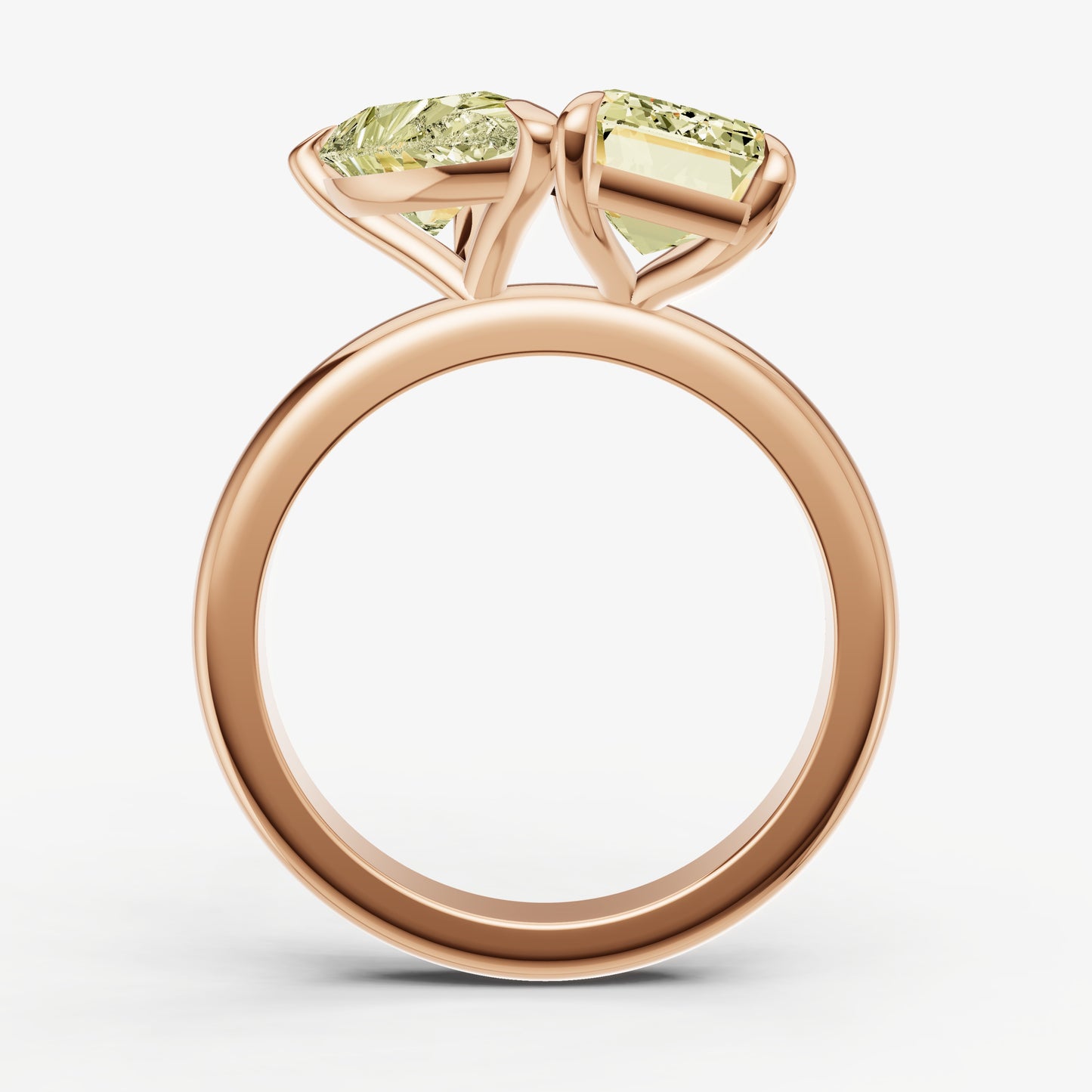 Yellow Diamond Toi et Moi Gemstone Engagement Ring