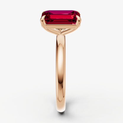 Ruby Toi et Moi Gemstone Engagement Ring