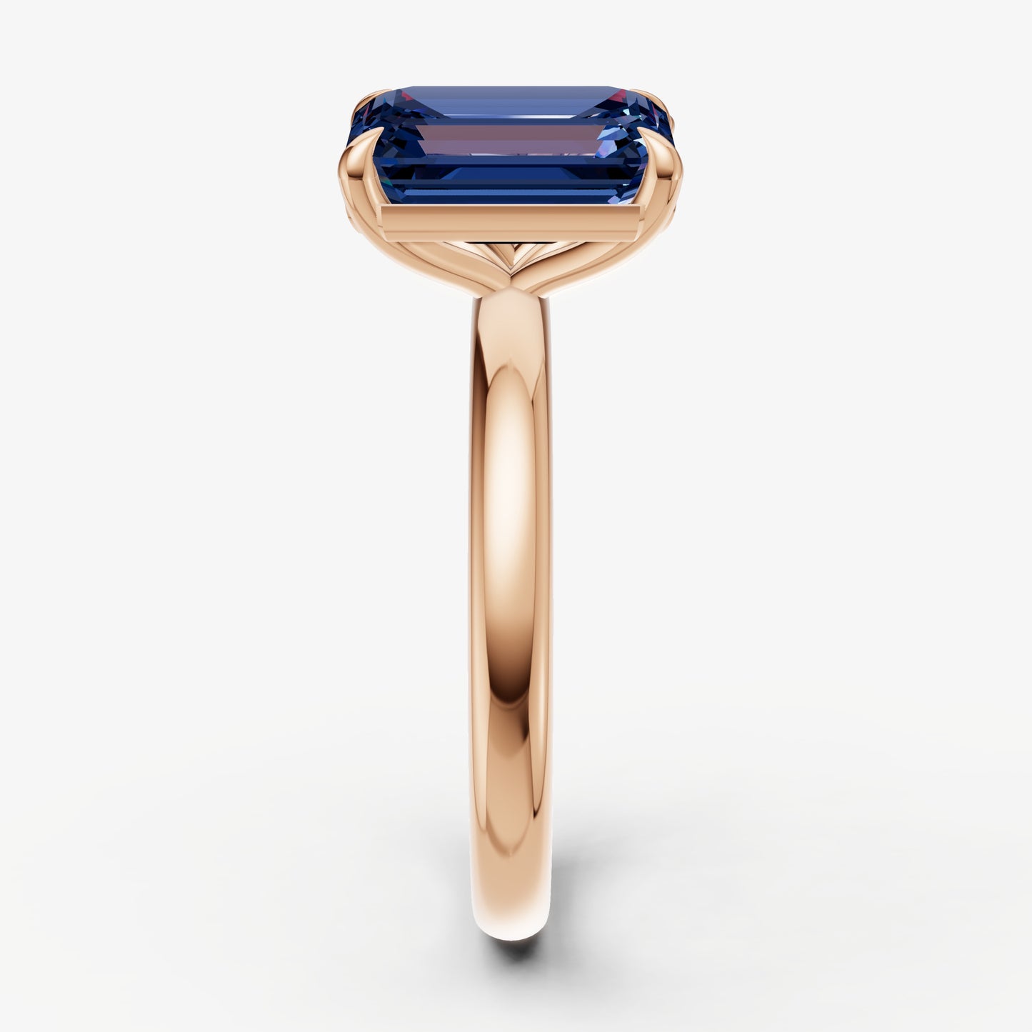 Blue Sapphire Toi et Moi Gemstone Engagement Ring