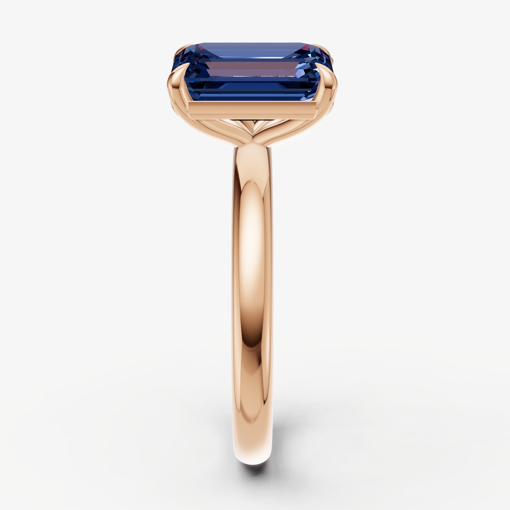 Blue Sapphire Toi et Moi Gemstone Engagement Ring