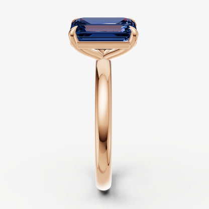 Blue Sapphire Toi et Moi Gemstone Engagement Ring