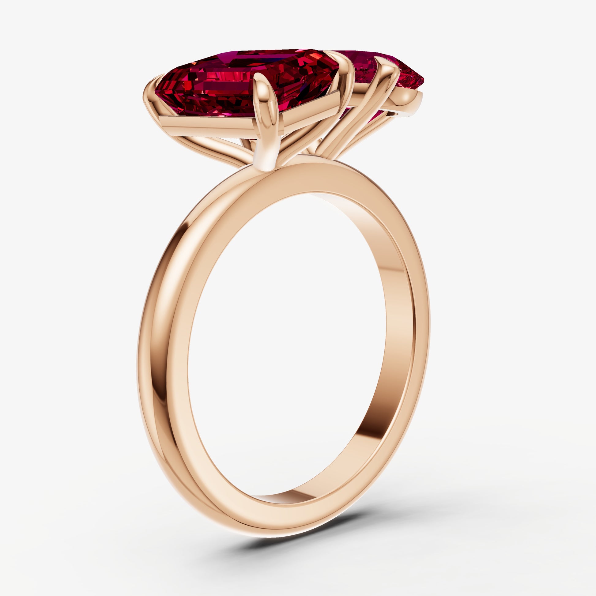 Ruby Toi et Moi Gemstone Engagement Ring
