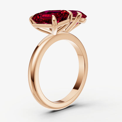 Ruby Toi et Moi Gemstone Engagement Ring