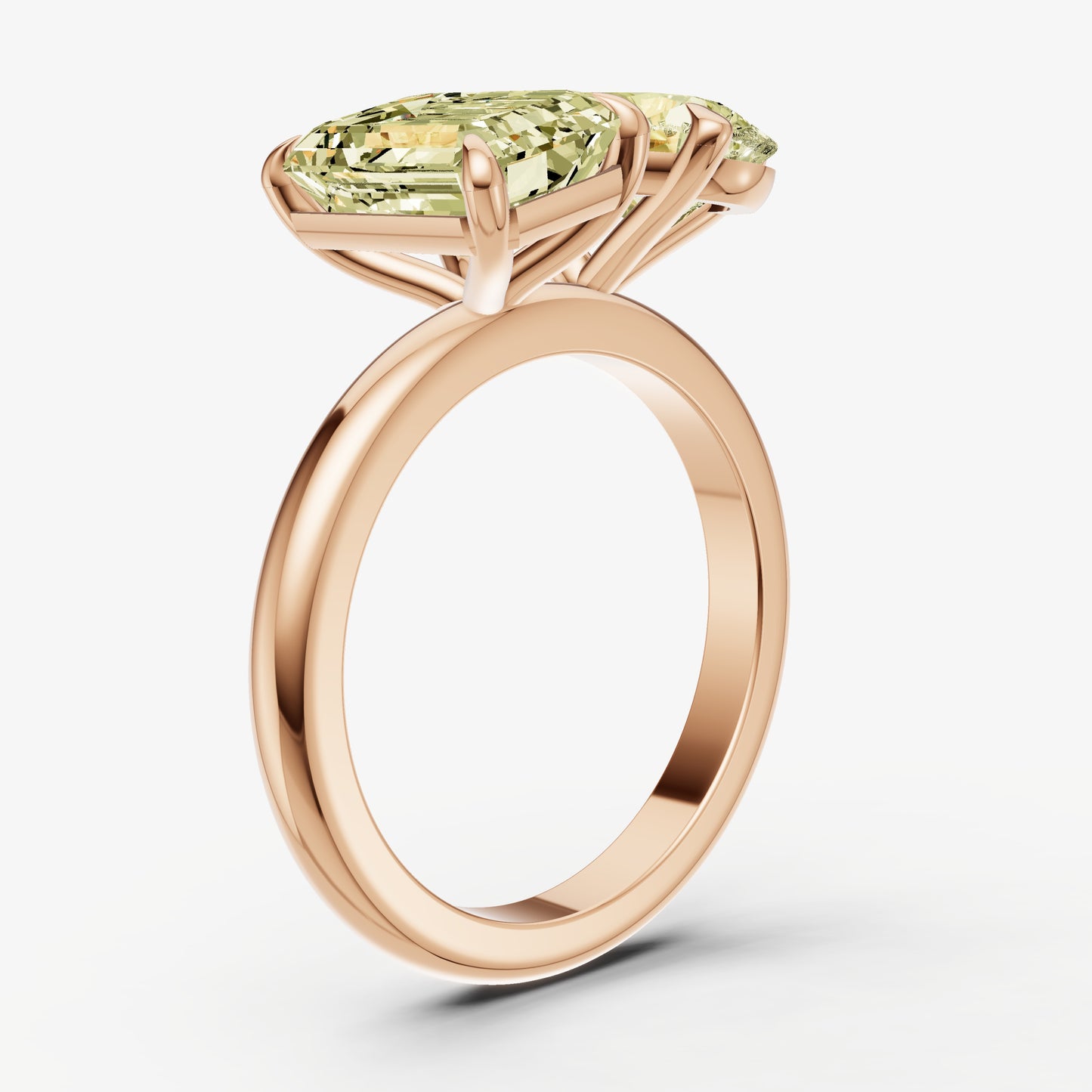 Yellow Diamond Toi et Moi Gemstone Engagement Ring