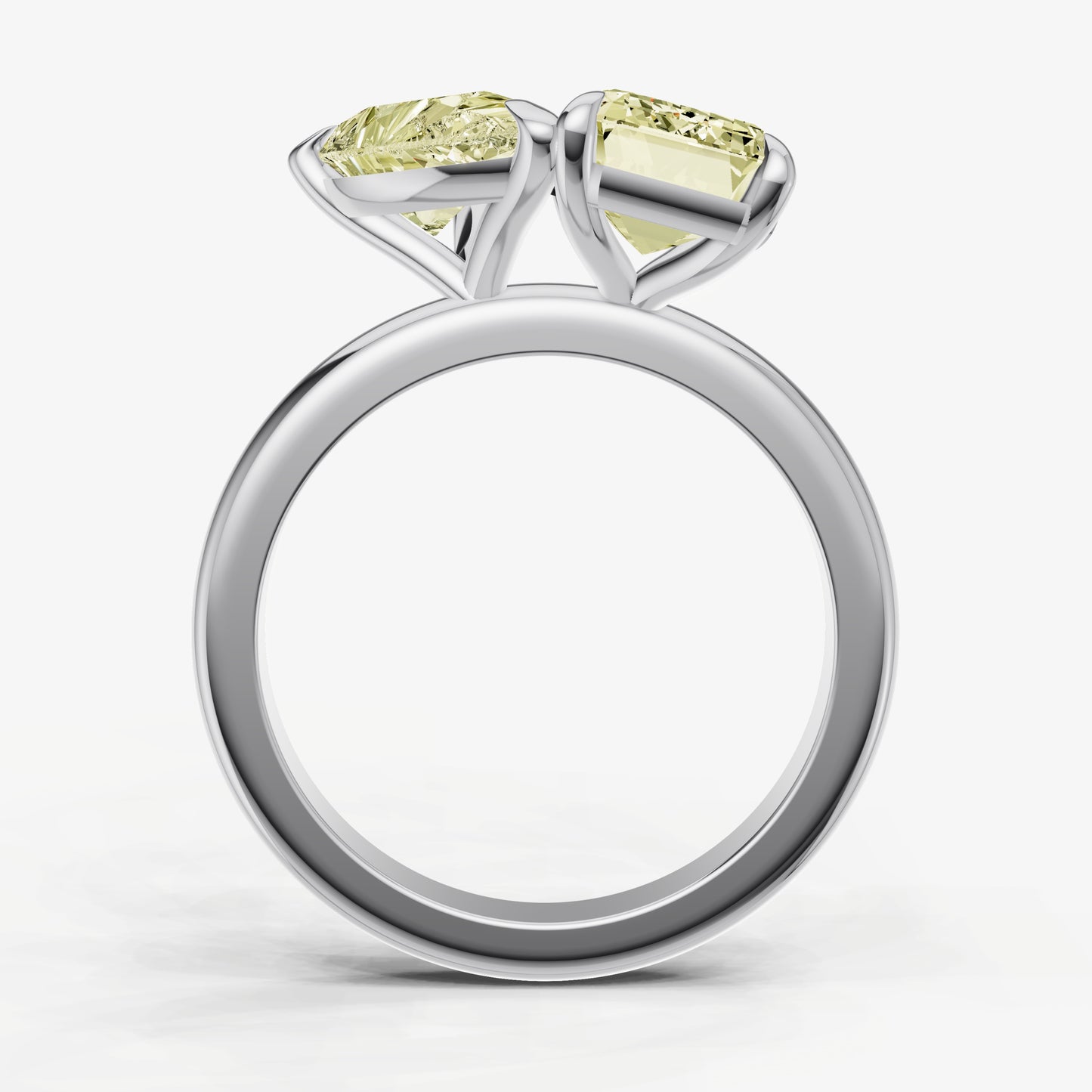 Yellow Diamond Toi et Moi Gemstone Engagement Ring