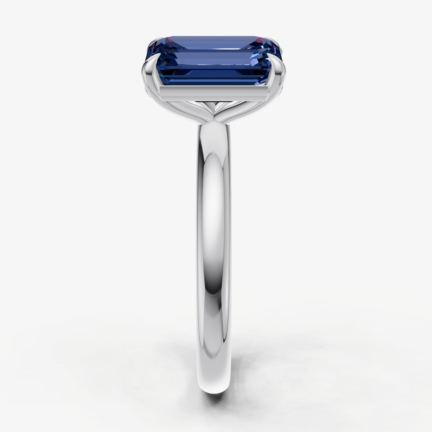 Blue Sapphire Toi et Moi Gemstone Engagement Ring