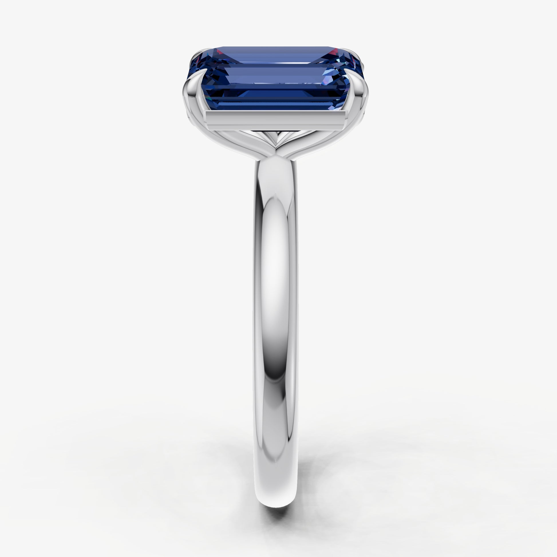 Blue Sapphire Toi et Moi Gemstone Engagement Ring