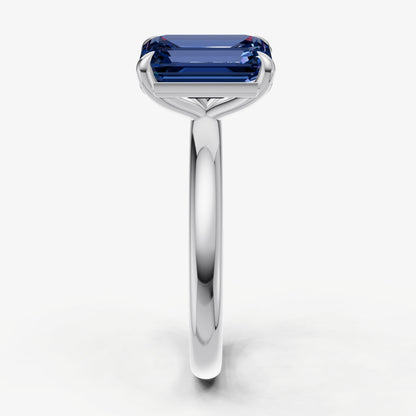 Blue Sapphire Toi et Moi Gemstone Engagement Ring