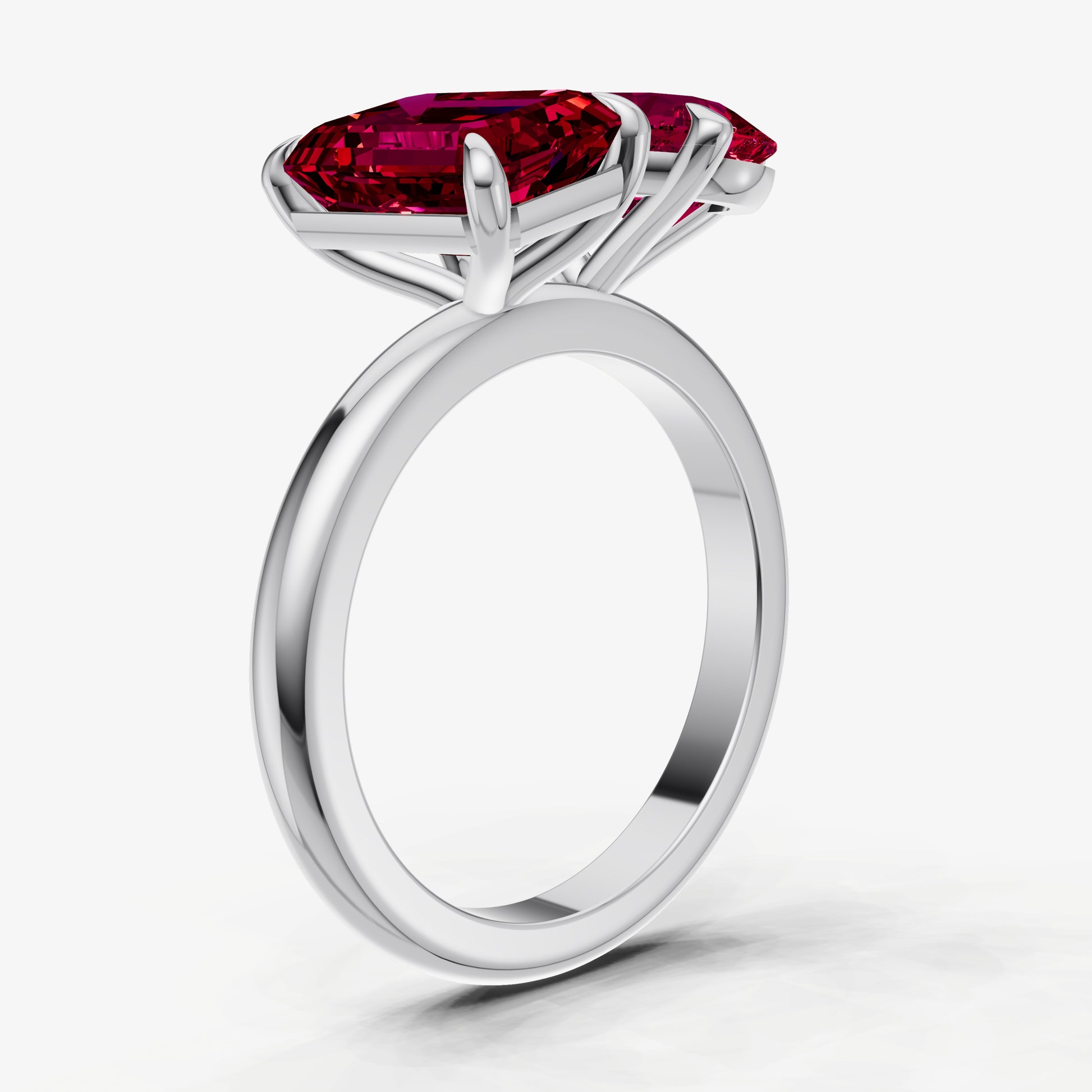 Ruby Toi et Moi Gemstone Engagement Ring