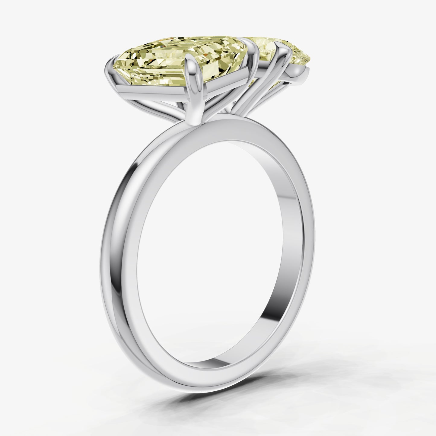Yellow Diamond Toi et Moi Gemstone Engagement Ring