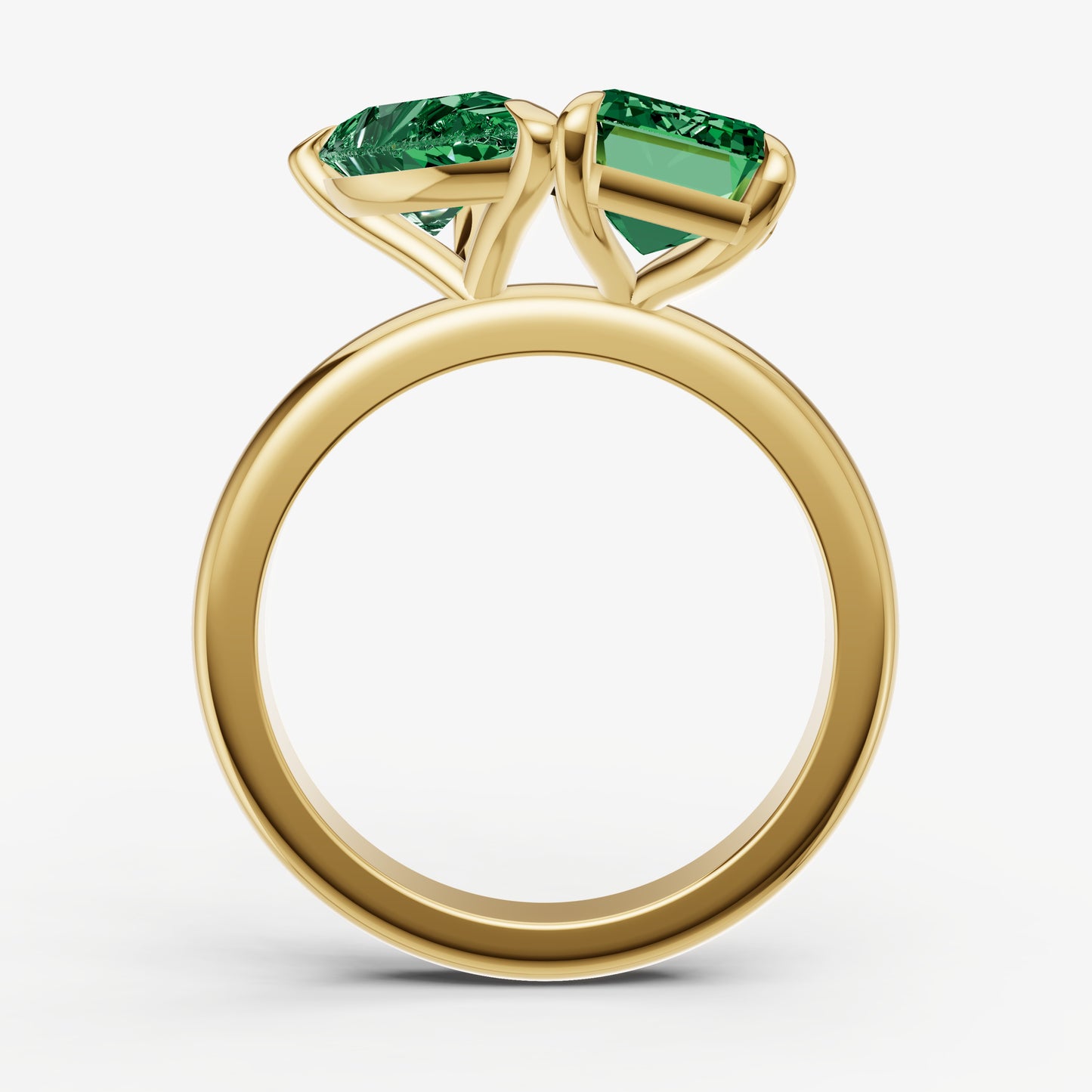 Emerald Toi et Moi Gemstone Engagement Ring