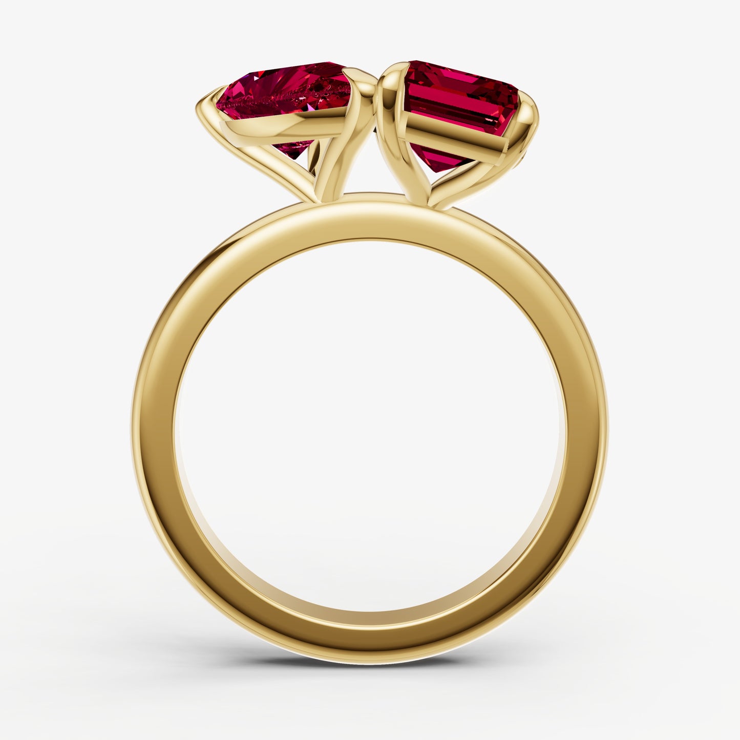 Ruby Toi et Moi Gemstone Engagement Ring