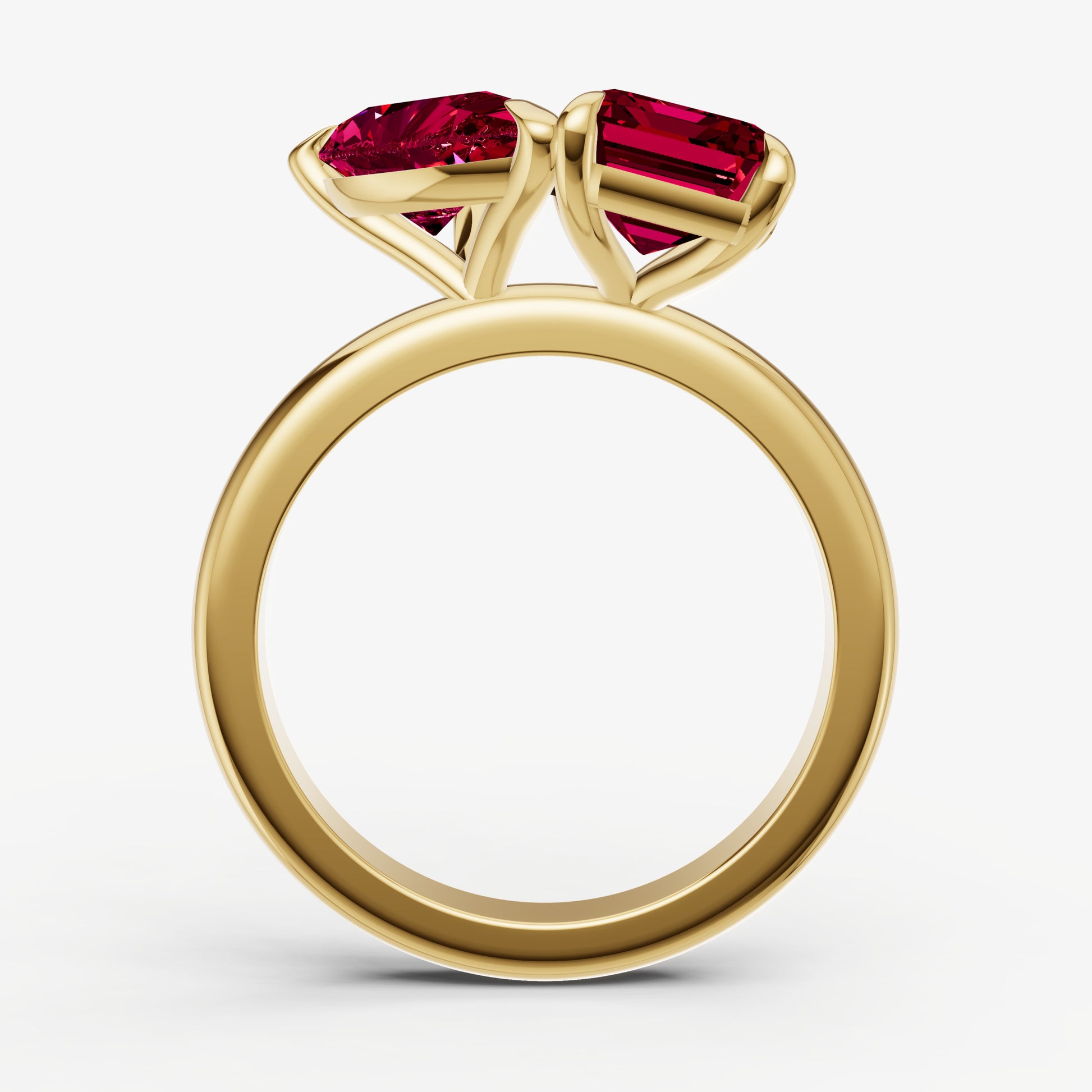 Ruby Toi et Moi Gemstone Engagement Ring