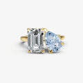 Aquamarine Toi et Moi Gemstone Engagement Ring