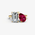 Ruby Toi et Moi Gemstone Engagement Ring