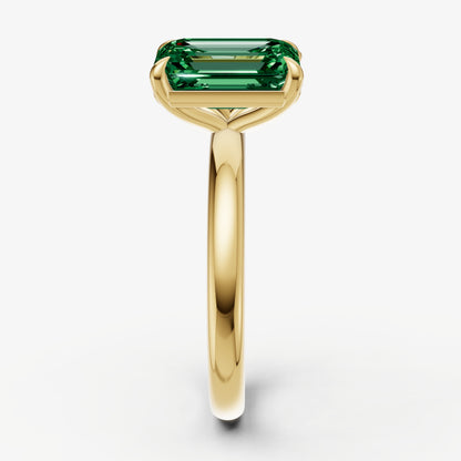 Emerald Toi et Moi Gemstone Engagement Ring
