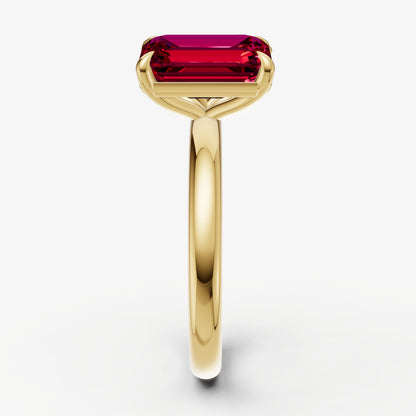 Ruby Toi et Moi Gemstone Engagement Ring