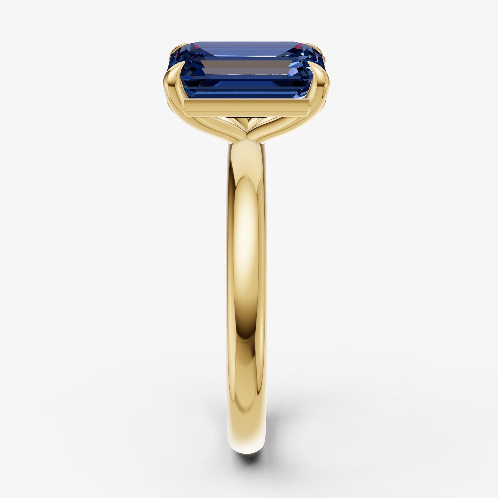 Blue Sapphire Toi et Moi Gemstone Engagement Ring
