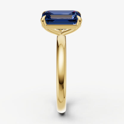 Blue Sapphire Toi et Moi Gemstone Engagement Ring