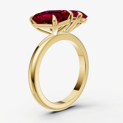 Ruby Toi et Moi Gemstone Engagement Ring