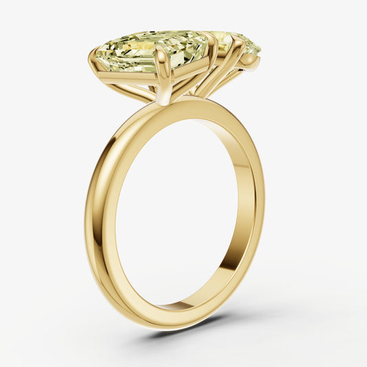 Yellow Diamond Toi et Moi Gemstone Engagement Ring