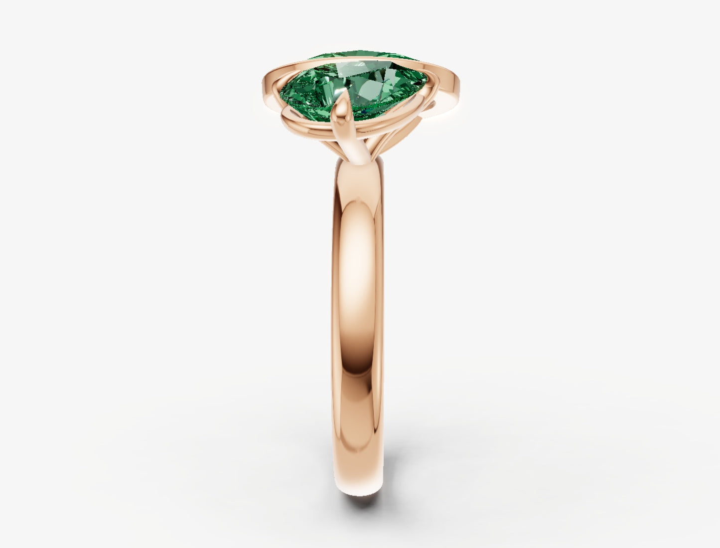 Emerald Toi et Moi Bezel Gemstone Engagement Ring