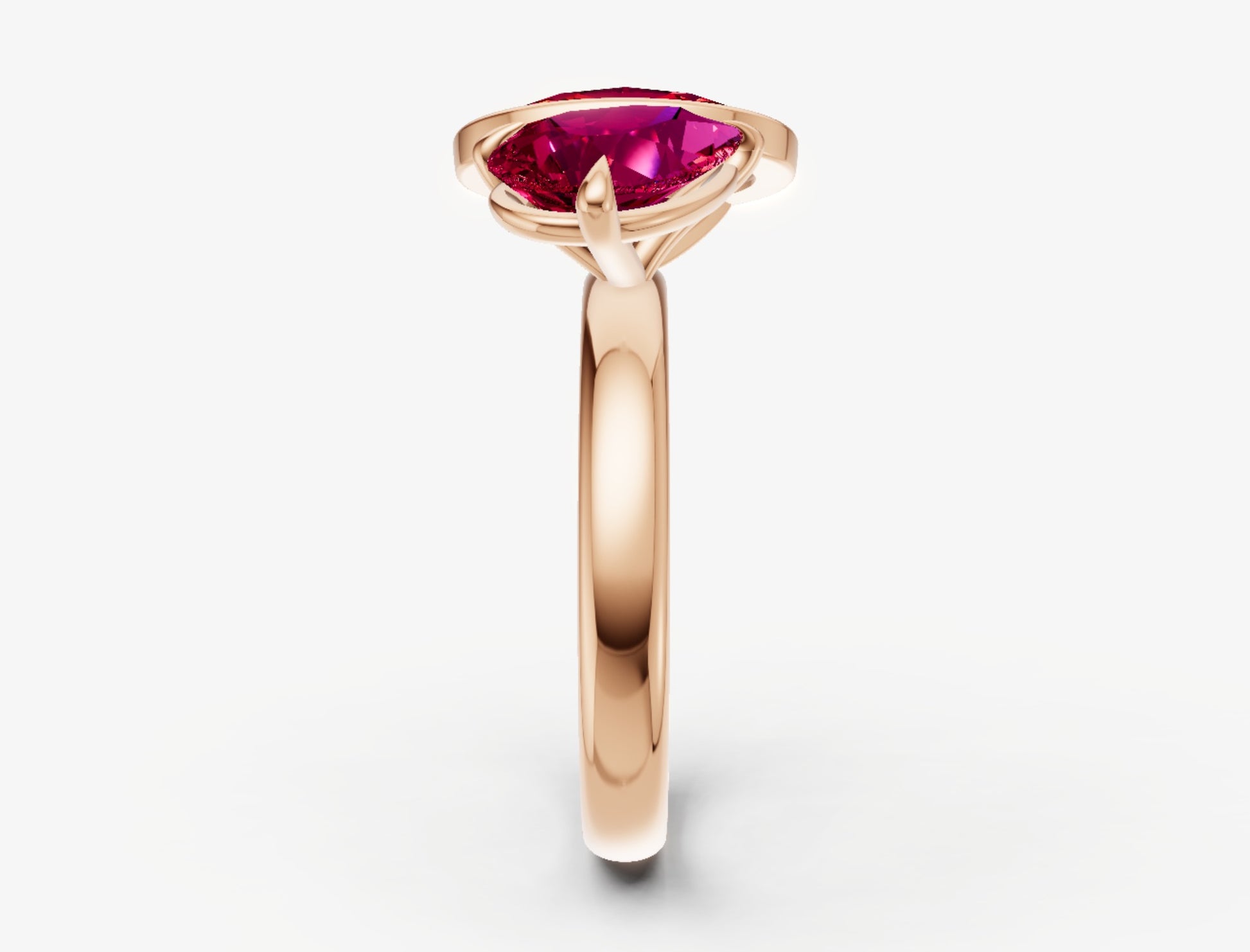 Ruby Toi et Moi Bezel Gemstone Engagement Ring