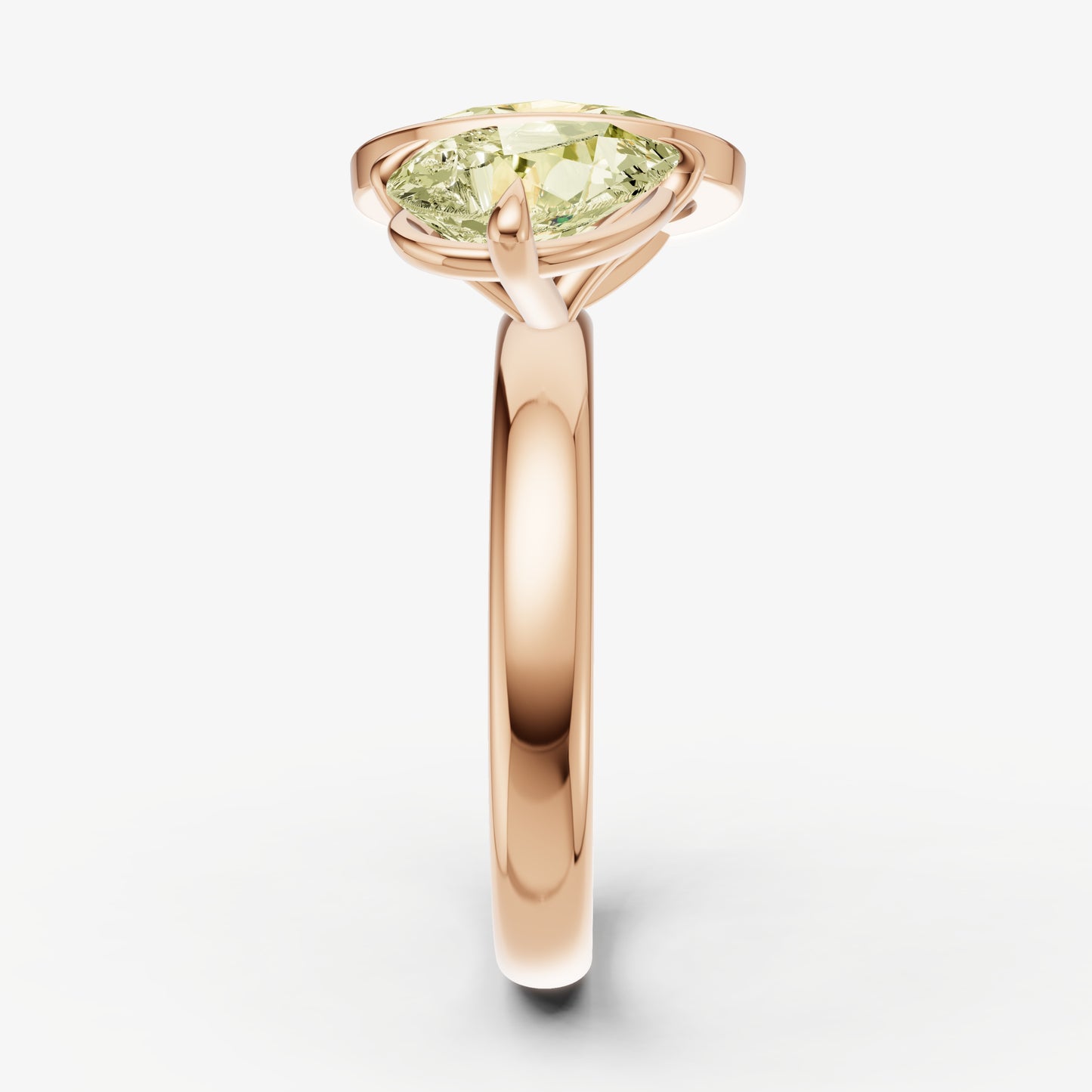Yellow Diamond Toi et Moi Bezel Gemstone Engagement Ring