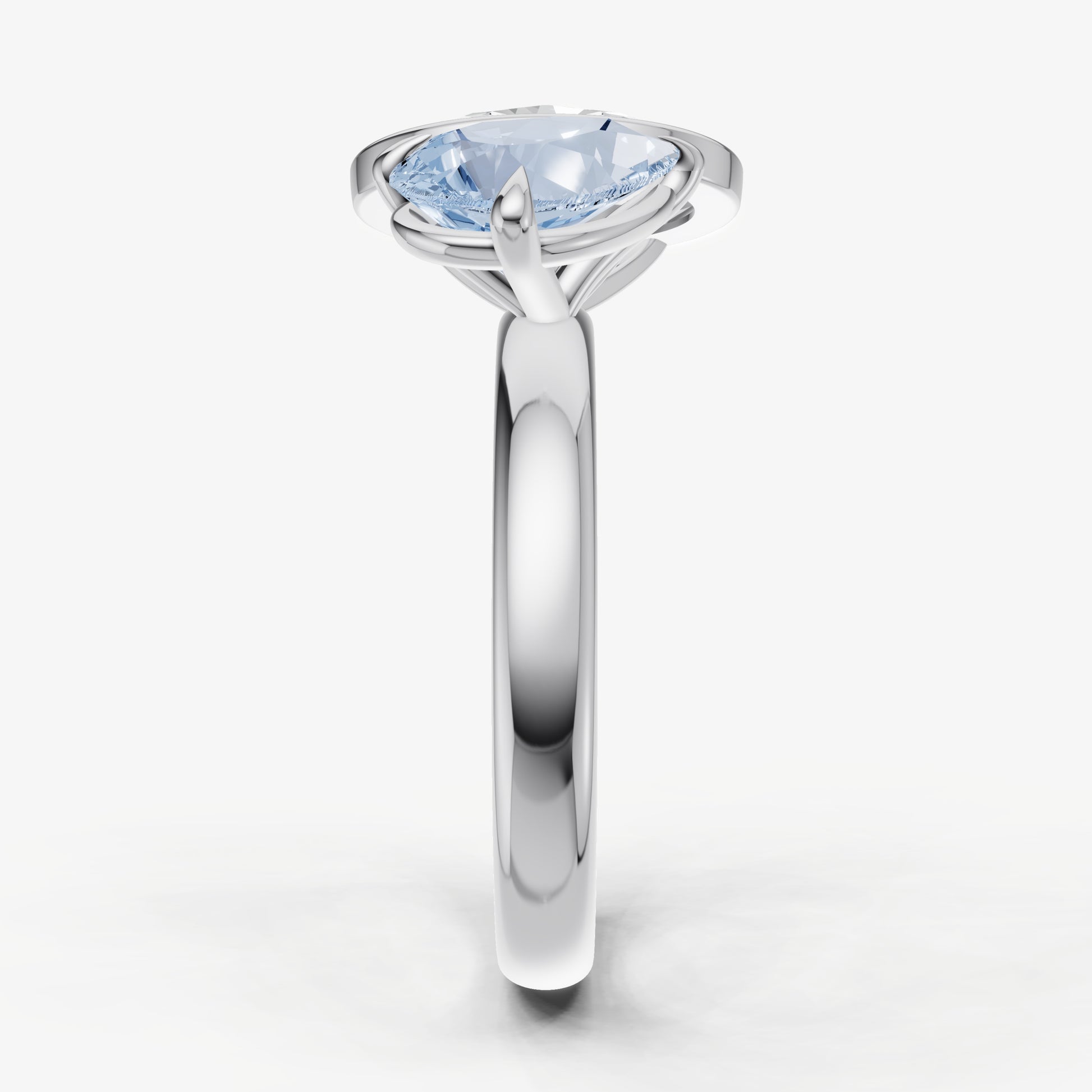 Aquamarine Toi et Moi Bezel Gemstone Engagement Ring