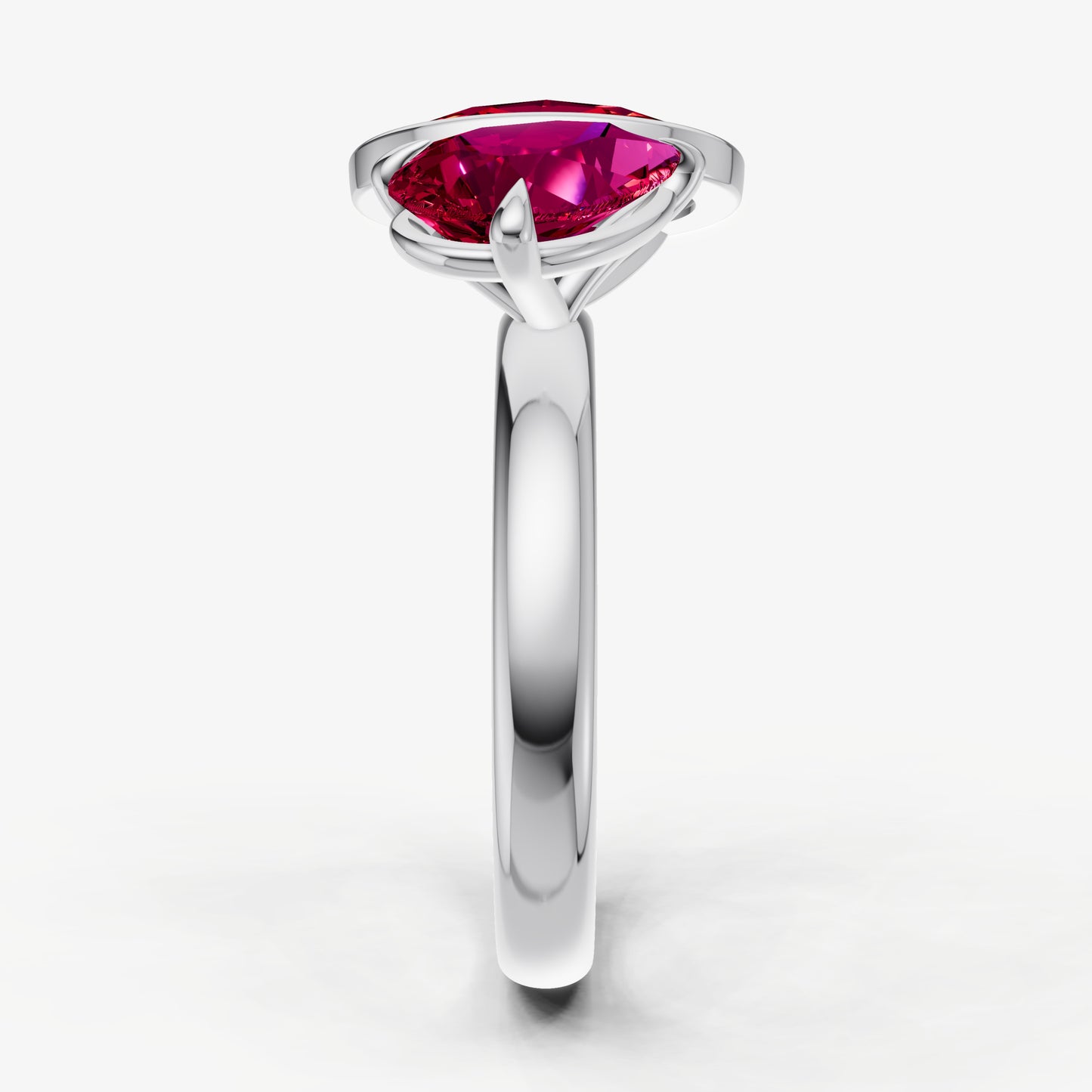 Ruby Toi et Moi Bezel Gemstone Engagement Ring