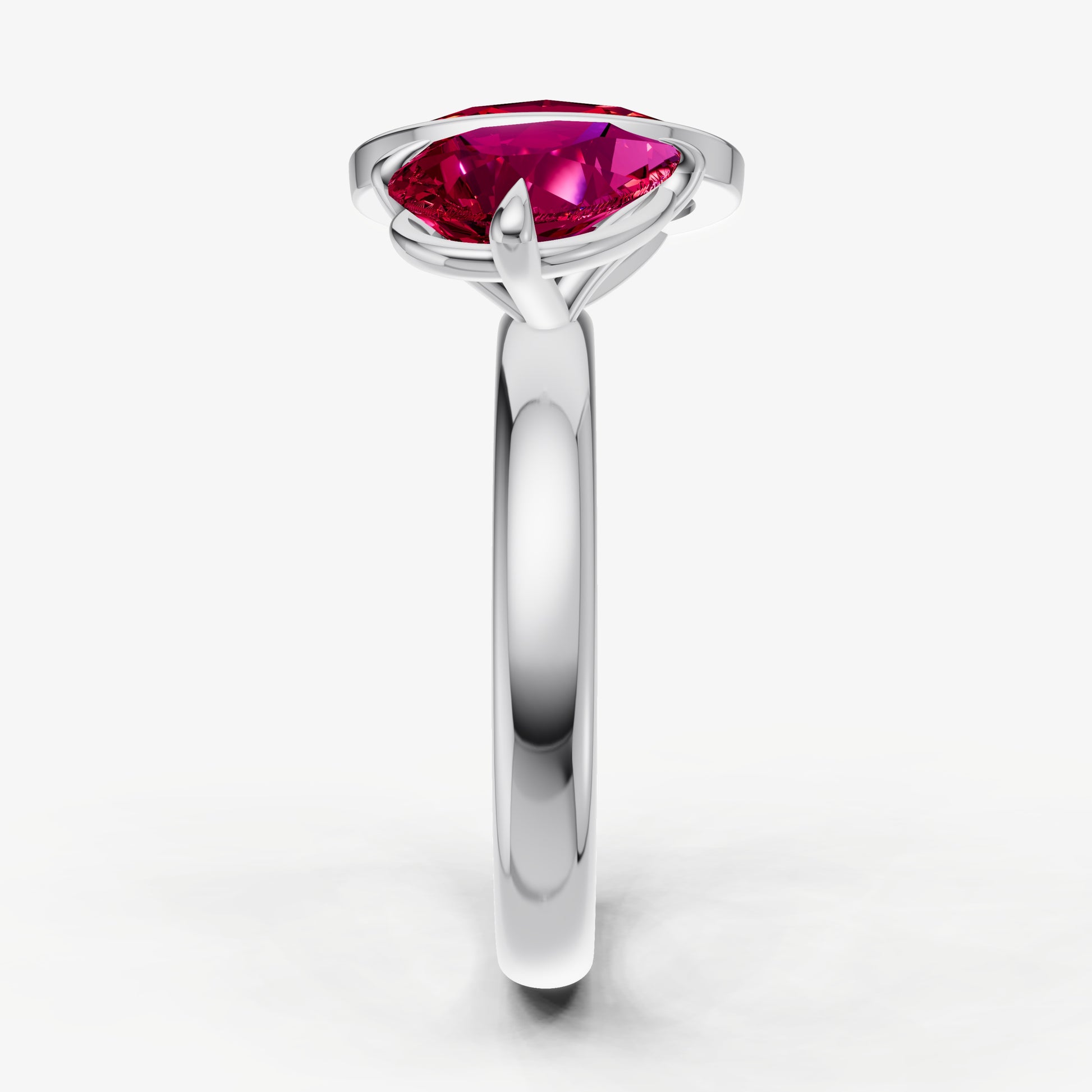 Ruby Toi et Moi Bezel Gemstone Engagement Ring