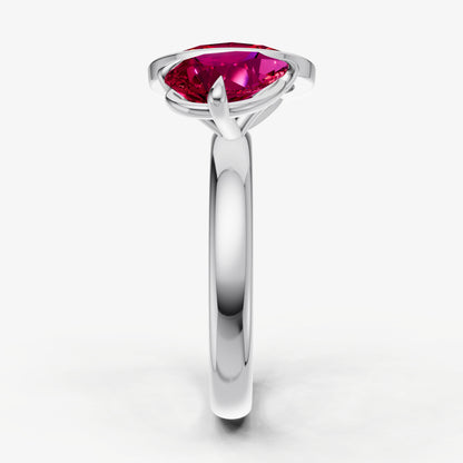 Ruby Toi et Moi Bezel Gemstone Engagement Ring