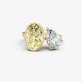 Yellow Diamond Toi et Moi Bezel Gemstone Engagement Ring