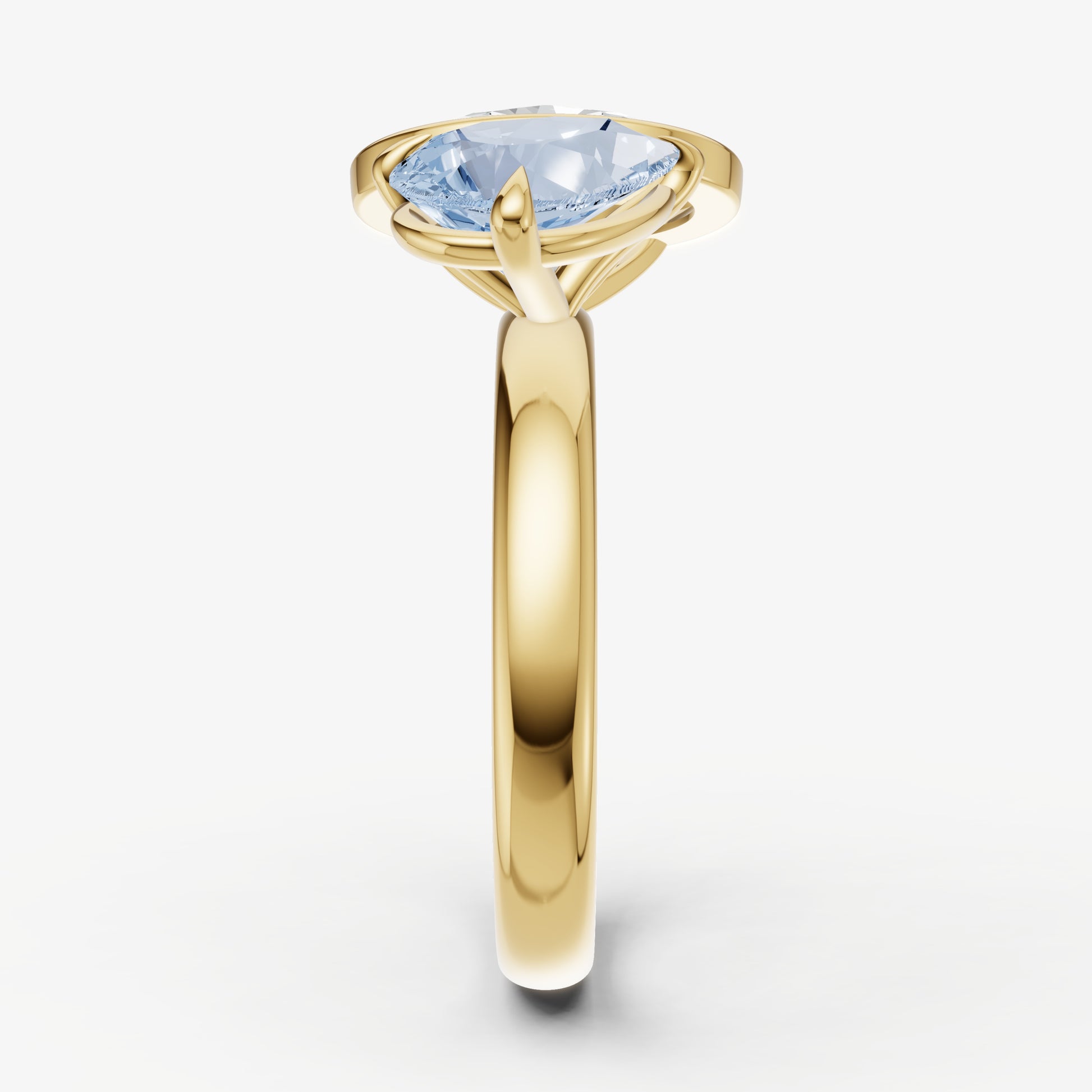 Aquamarine Toi et Moi Bezel Gemstone Engagement Ring