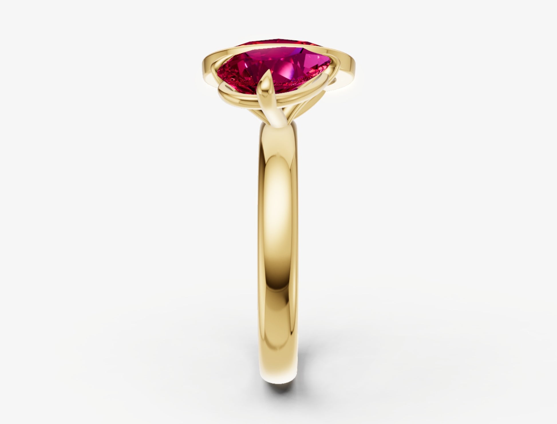 Ruby Toi et Moi Bezel Gemstone Engagement Ring