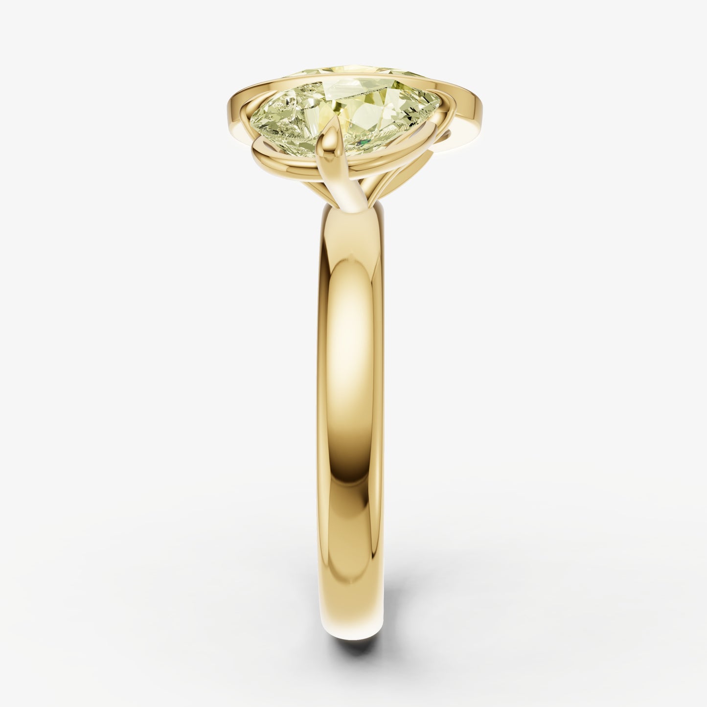 Yellow Diamond Toi et Moi Bezel Gemstone Engagement Ring
