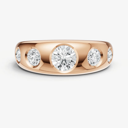 Round Gypsy 5-Stone Engagement Ring